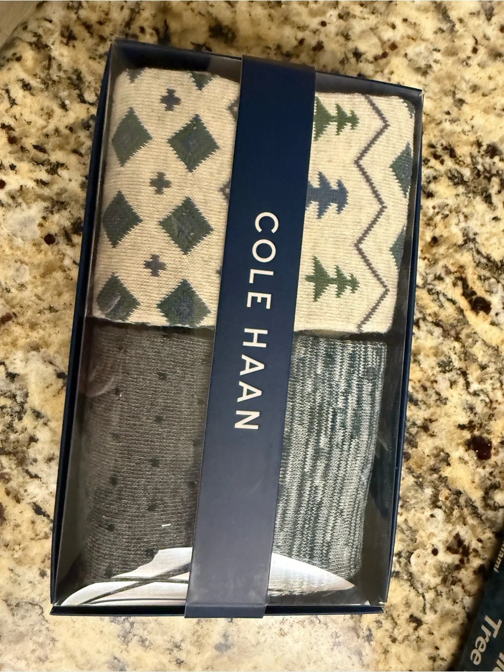 Cole Haan Navy Gift Box with Gold Logo